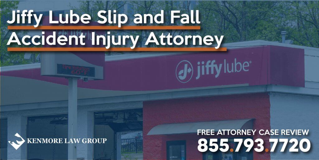 Jiffy Lube Slip and Fall Accident Injury Attorney lawyer sue compensation incident