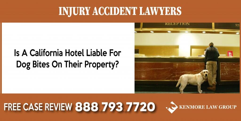 Is A California Hotel Liable For Dog Bites On Their Property lawyer attorney sue lawsuit compensation incident