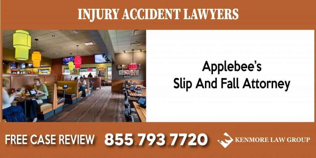 Applebees Slip And Fall Attorney lawyer lawsuit compensation sue liability