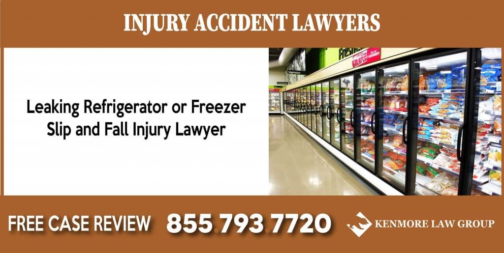 Leaking Refrigerator or Freezer Slip and Fall Injury Lawyer incident sue compensation lawsuit liability