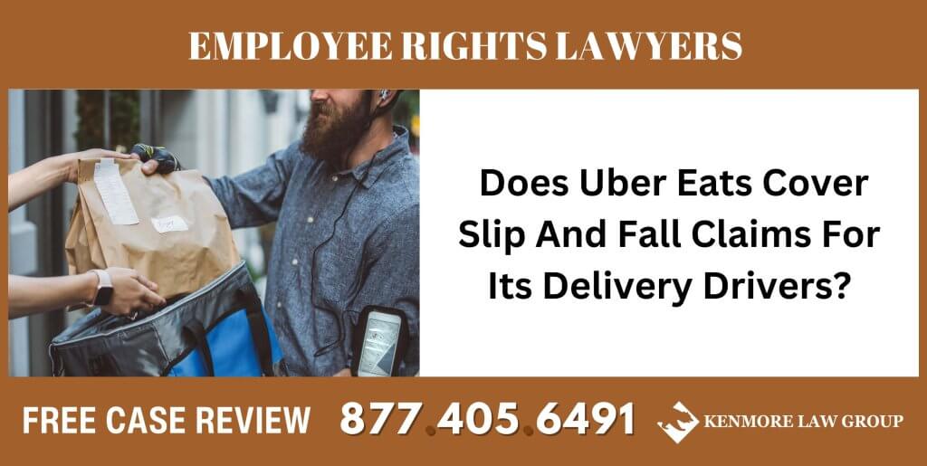 Does Uber Eats Cover Slip And Fall Claims For Its Delivery Drivers liable sue compensation lawyer attorney